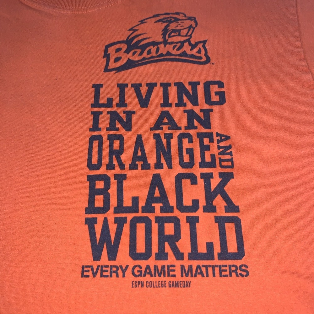 Vintage ESPN College Game Day Oregon State Beavers Scarce Football T Shirt Med